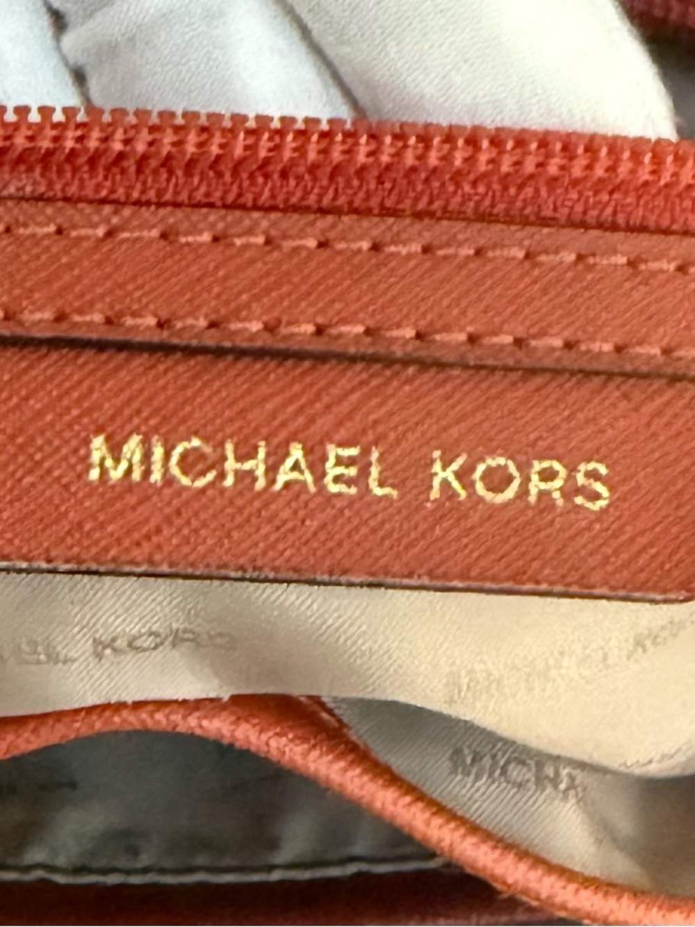 Authentic Michael Kors Burnt Orange Saffiano Leather Tote Bag! - Picture 12 of 16